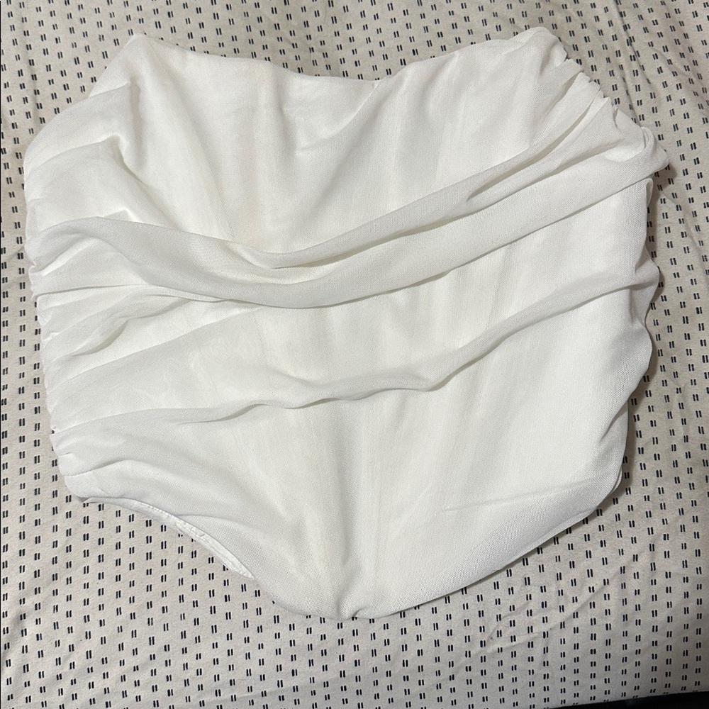 White Ruched Corset Top